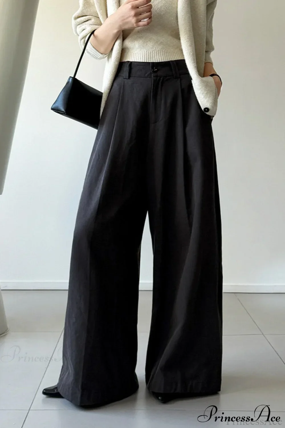 Retro Relaxed High-Waisted Wide-Leg Pants - Image 5