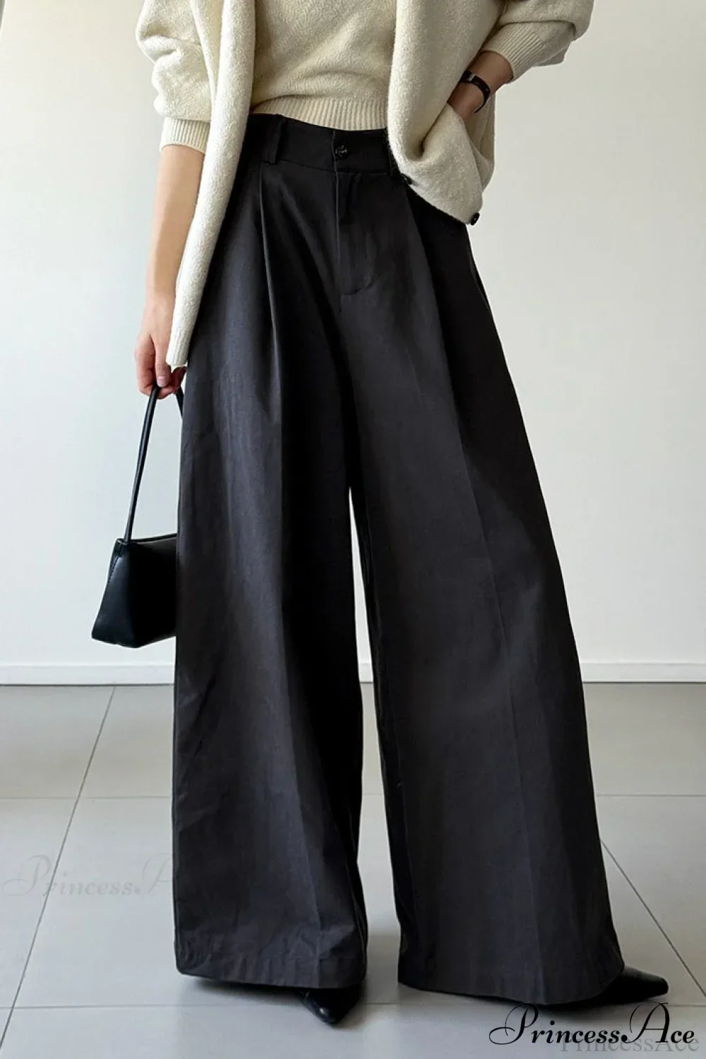 Retro Relaxed High-Waisted Wide-Leg Pants - Image 6