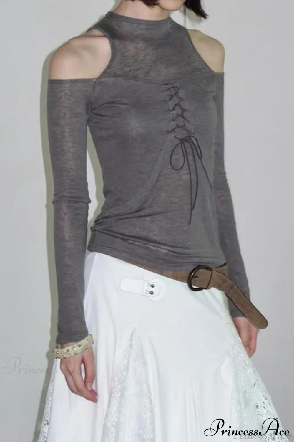 Retro Streetwear Off-Shoulder Turtleneck Long-Sleeve Knit Top - Image 5