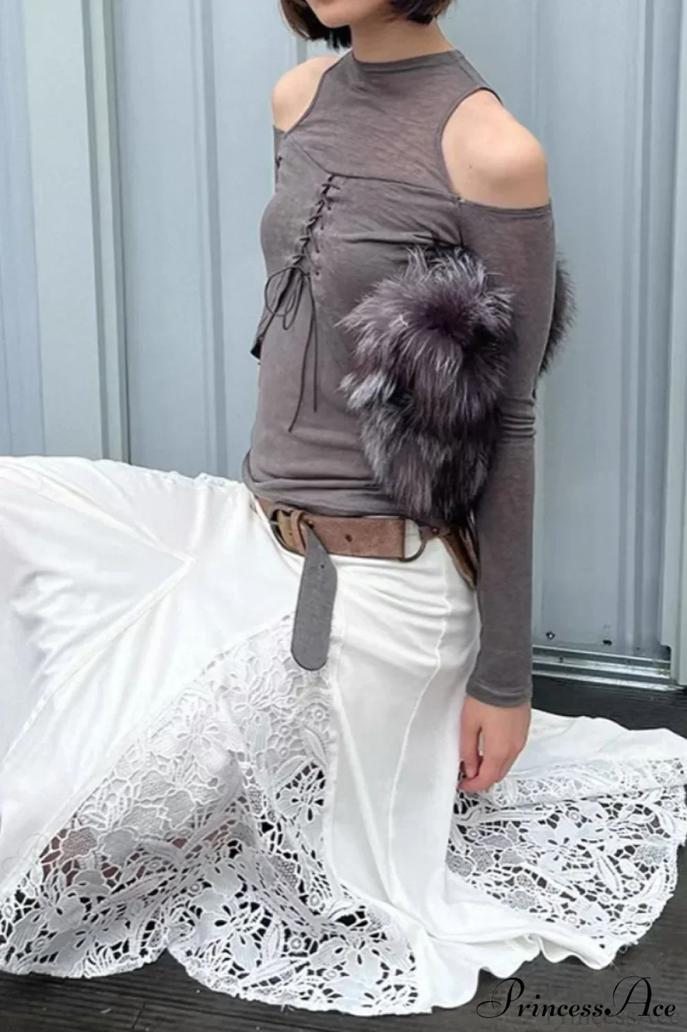 Retro Streetwear Off-Shoulder Turtleneck Long-Sleeve Knit Top - Image 7