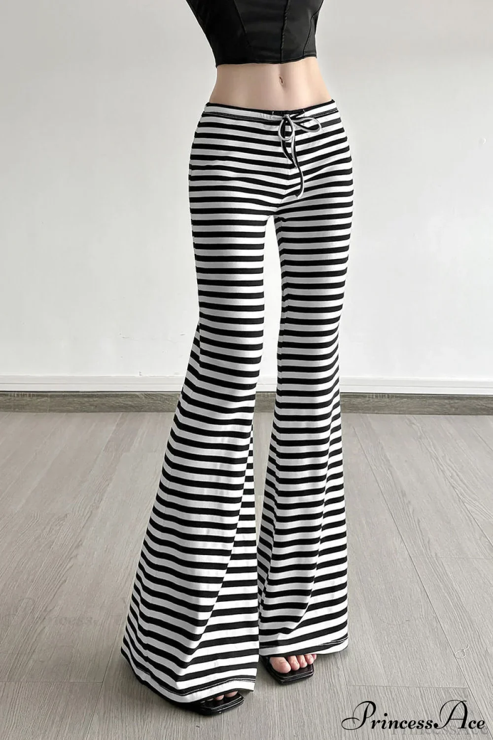 Retro Striped Bootcut Knit Pants - Image 5