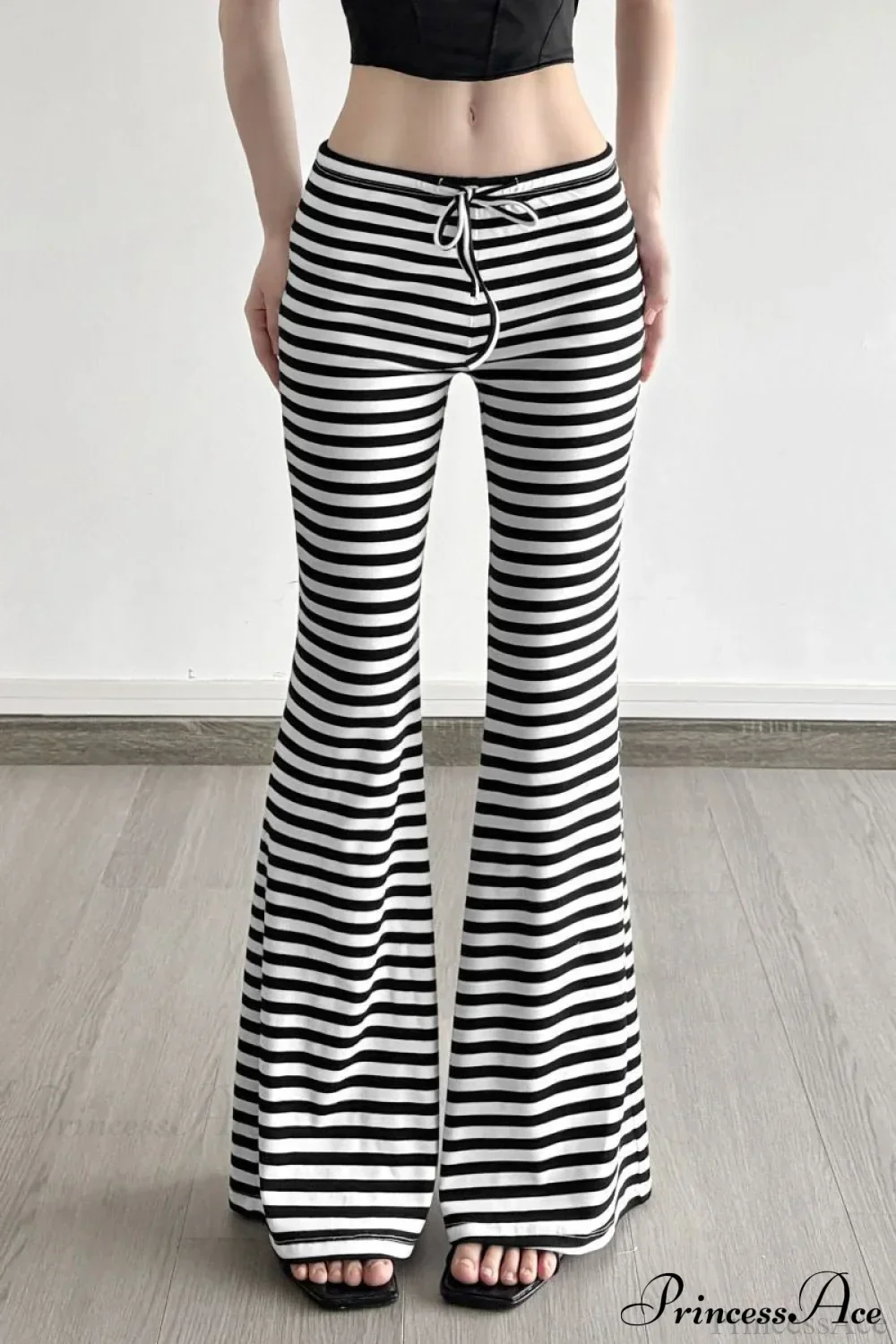 Retro Striped Bootcut Knit Pants - Image 6