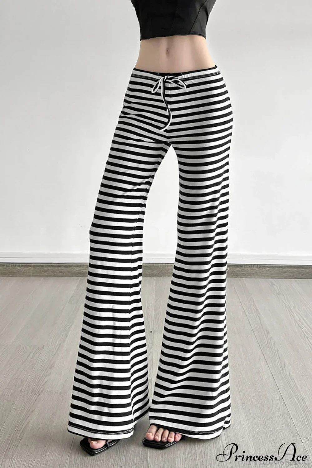 Retro Striped Bootcut Knit Pants - Image 7