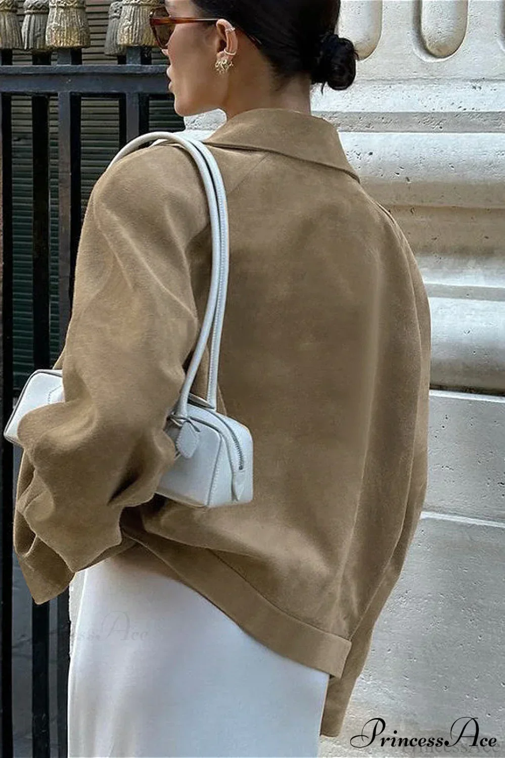 Retro Suede Blazer collar Loose Work Coat - Image 2