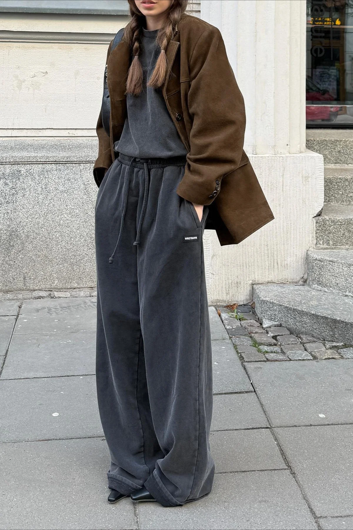 Retro Suede Solid Notch Collar Coat - Image 5
