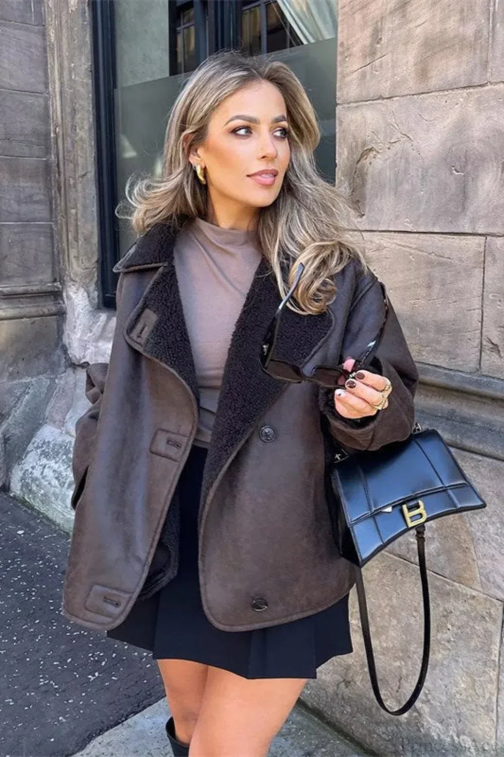 Vintage Reversible Fleece Loose Chic Warm Coat - Image 2