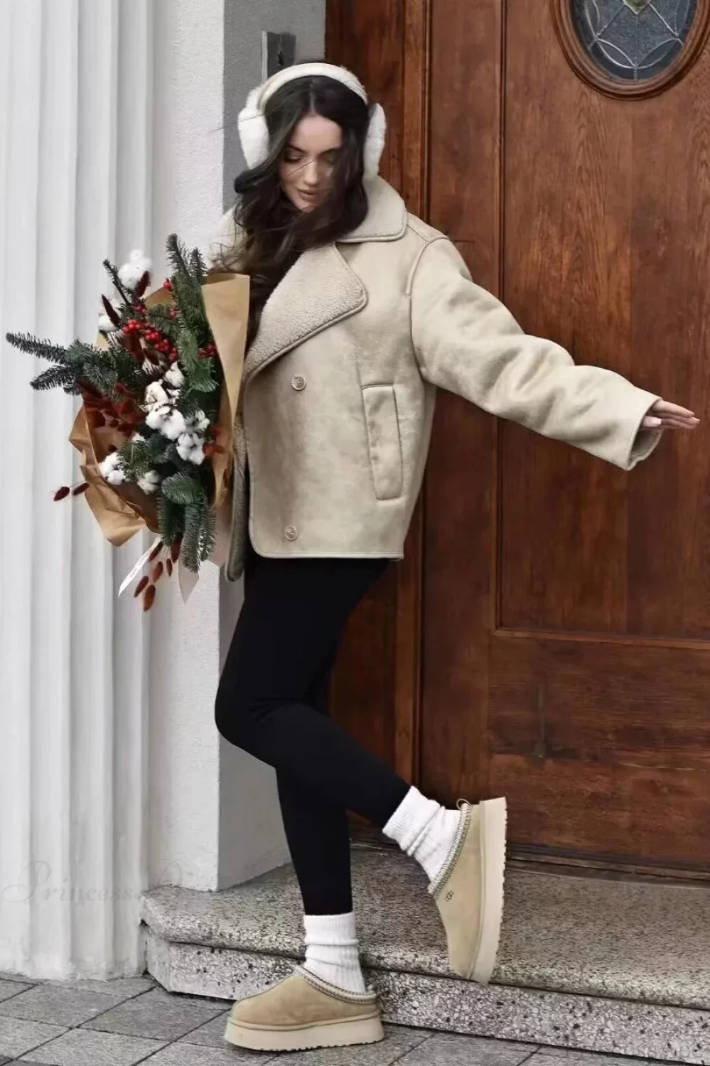 Vintage Reversible Fleece Loose Chic Warm Coat - Image 3