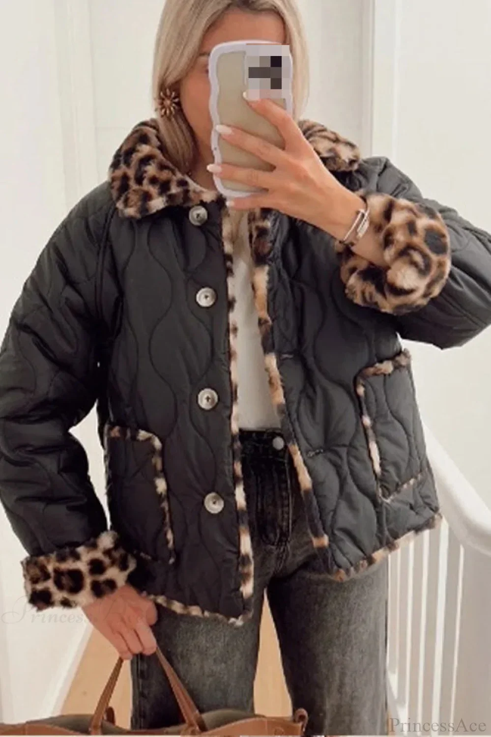 Reversible Leopard Paneled Cotton Coat - Image 3
