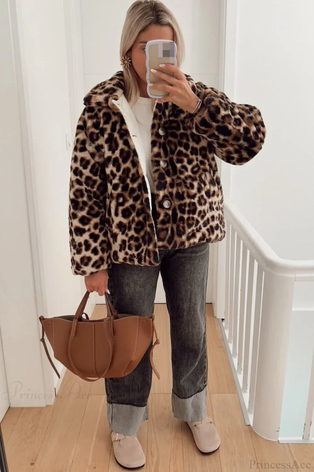 Reversible Leopard Paneled Cotton Coat - Image 4