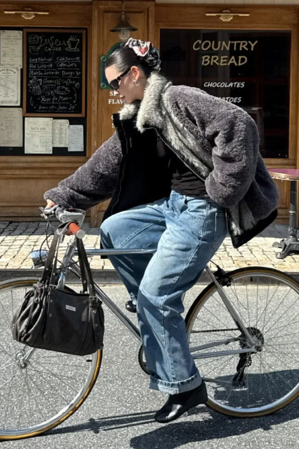 Reversible Patchwork Color Block Fleece Coat - Image 7