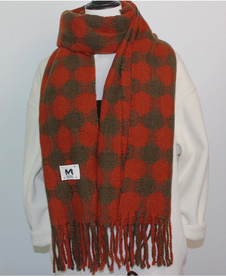 Reversible Polka Dot Fringe Scarf - Image 4