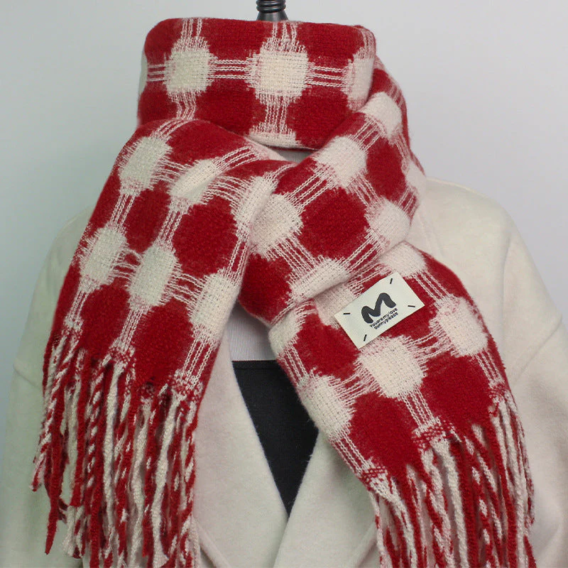 Reversible Polka Dot Fringe Scarf - Image 5
