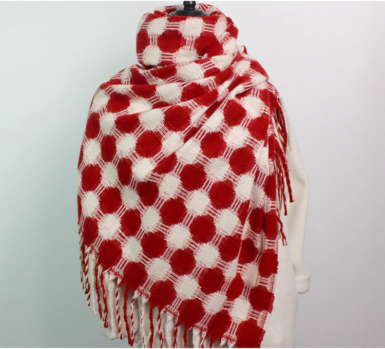 Reversible Polka Dot Fringe Scarf - Image 6