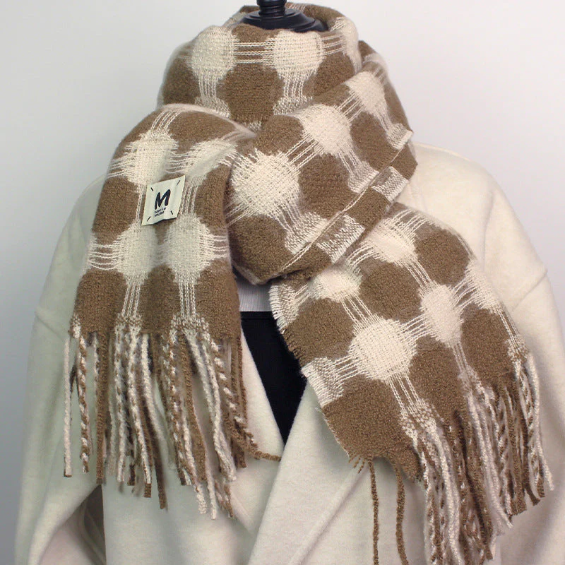 Reversible Polka Dot Fringe Scarf - Image 8