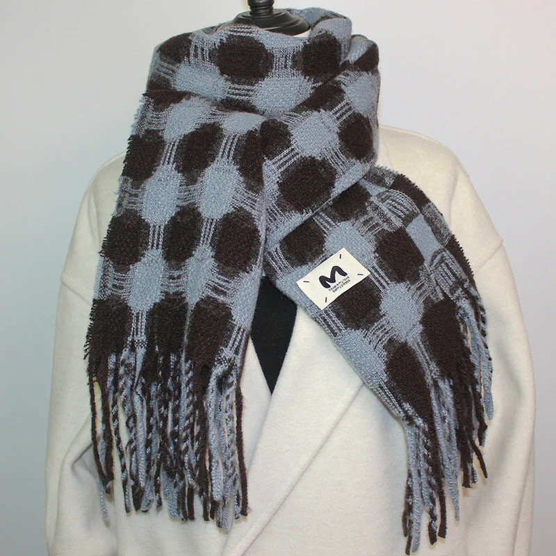 Reversible Polka Dot Fringe Scarf - Image 9