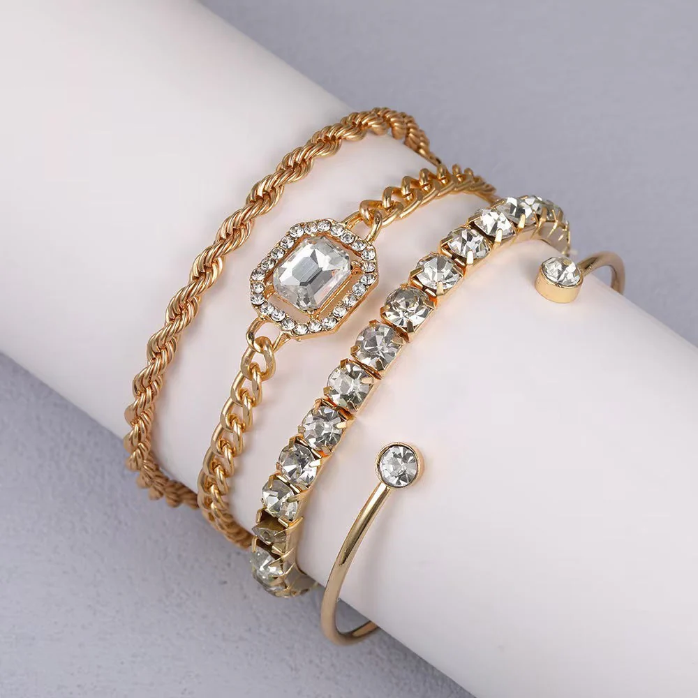 Rhinestone Heart Alloy Luxury Bracelet - Image 5