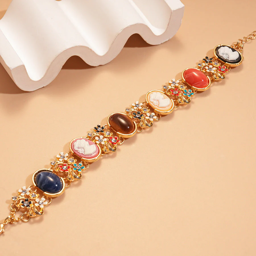Rhinestone Resin Flower Colorful Bracelet - Image 4
