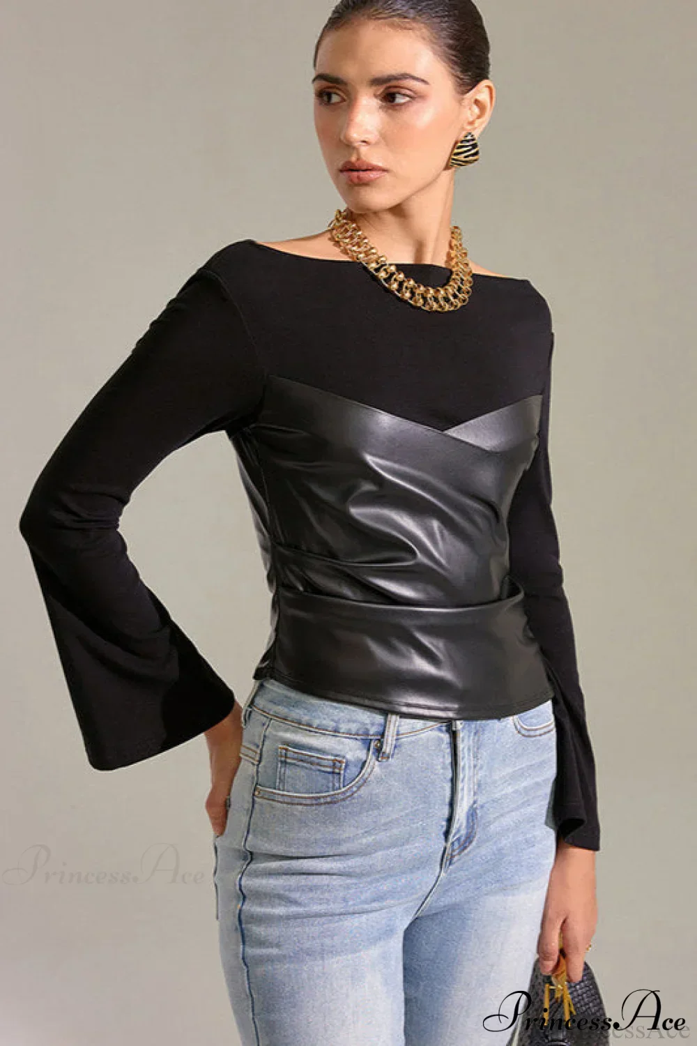 Ribbed Knit Long Sleeve Tee - Image 2