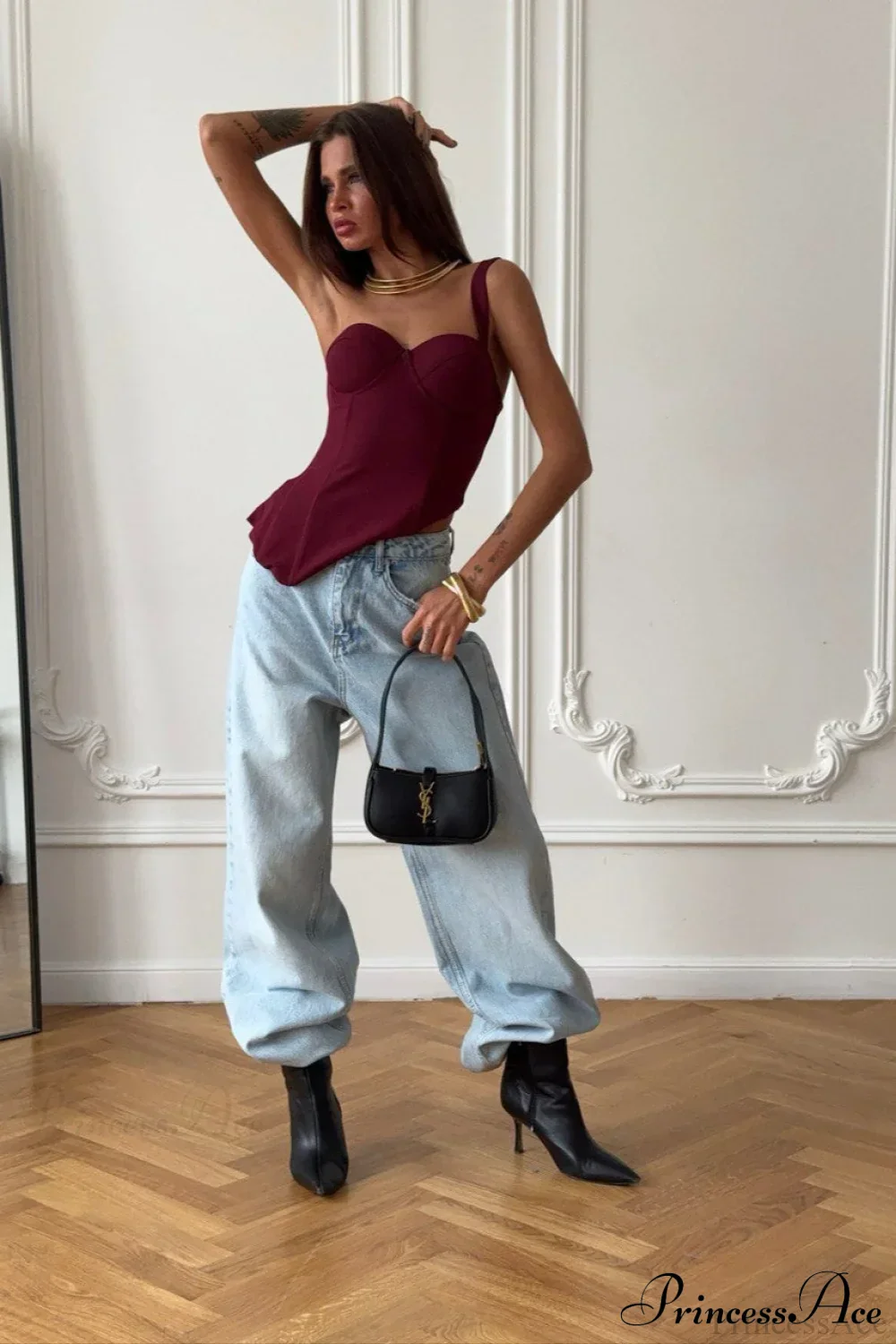 Ripped Vintage Straight Wide-Leg Ankle-Length Jeans - Image 4