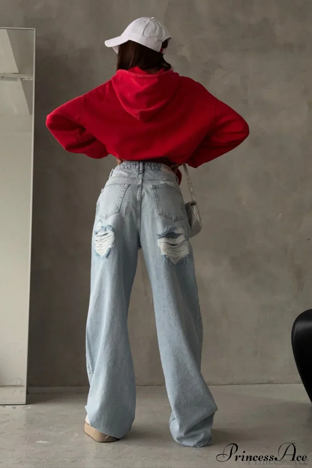 Ripped Vintage Straight Wide-Leg Ankle-Length Jeans - Image 6