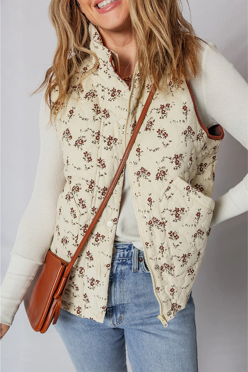 Romantic Floral Color Block Vest - Image 2