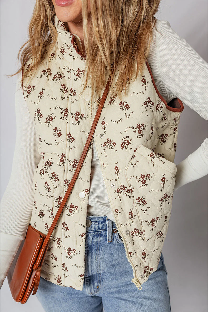 Romantic Floral Color Block Vest - Image 3