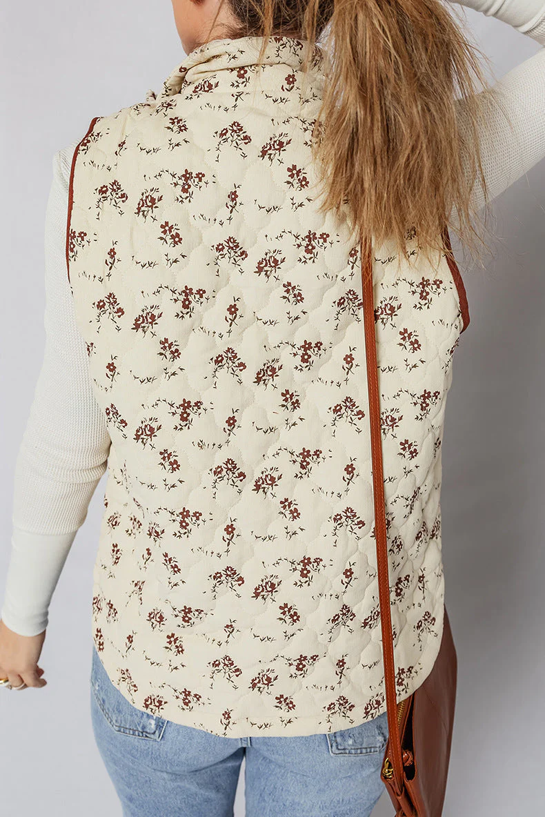 Romantic Floral Color Block Vest - Image 4