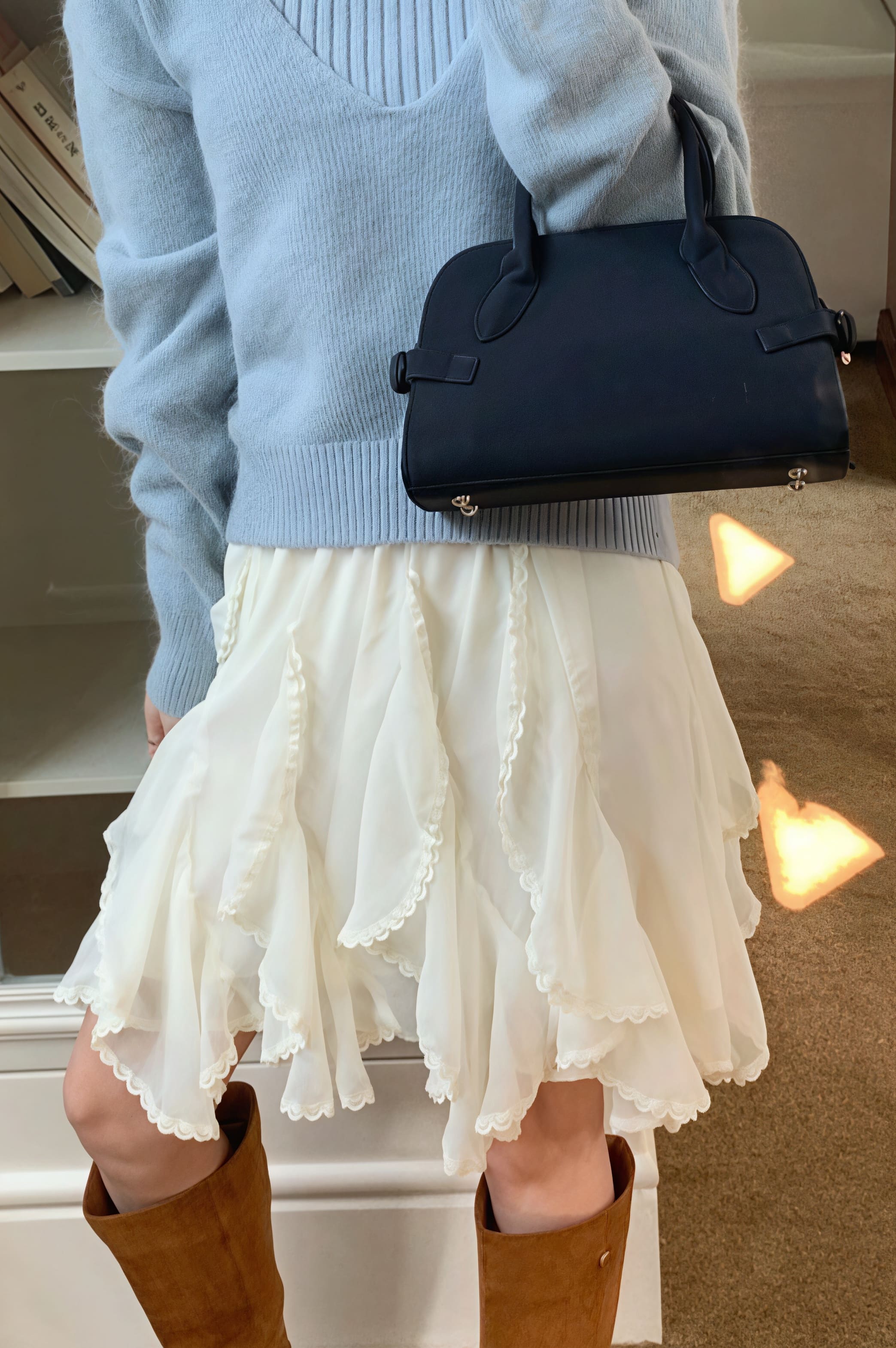 Romantic Ruffled Asymmetrical Chiffon Mini Skirt - Image 5