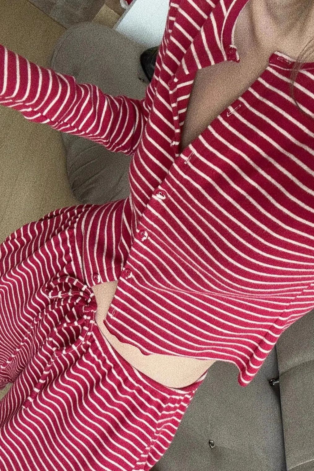 Romantic Striped Minimalist Two Piece Set - Image 4