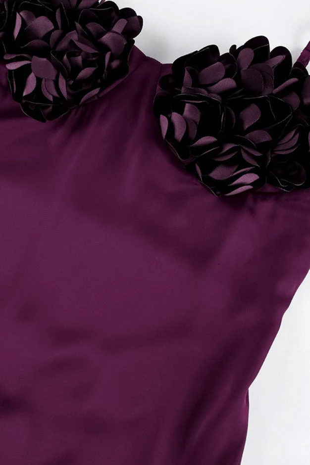 Rose Floral Elegant Backless Satin Cami Maxi Dress - Image 6
