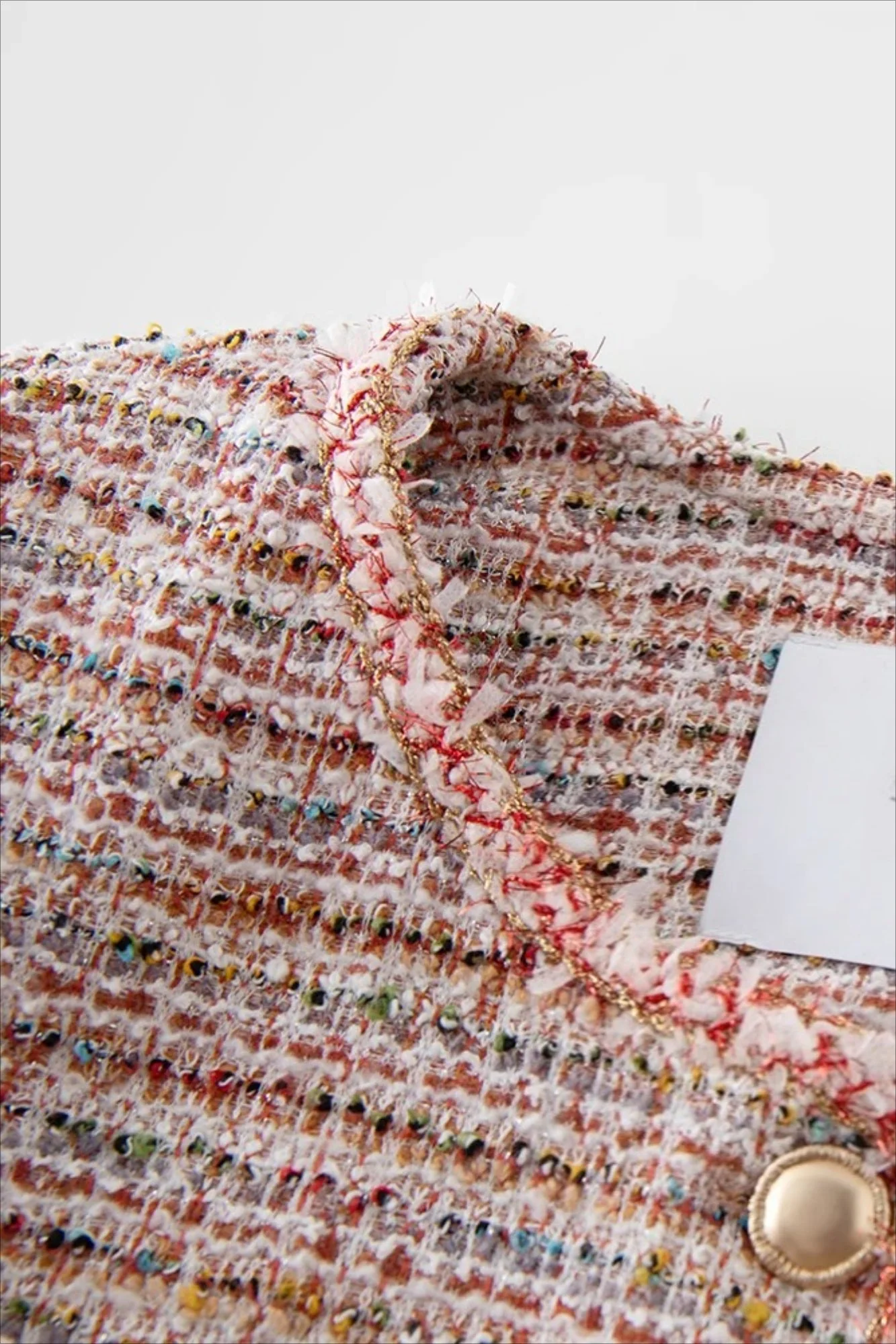 Round Neck Tweed Blend Jacket - Image 5