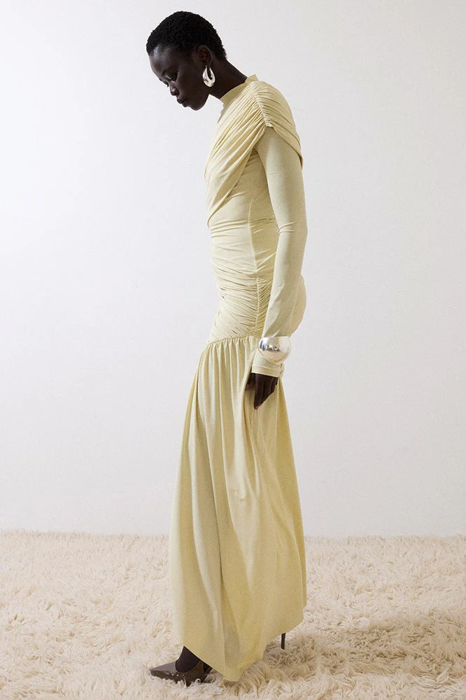Ruched Asymmetric Ribbon Slim Mini Dress - Image 8