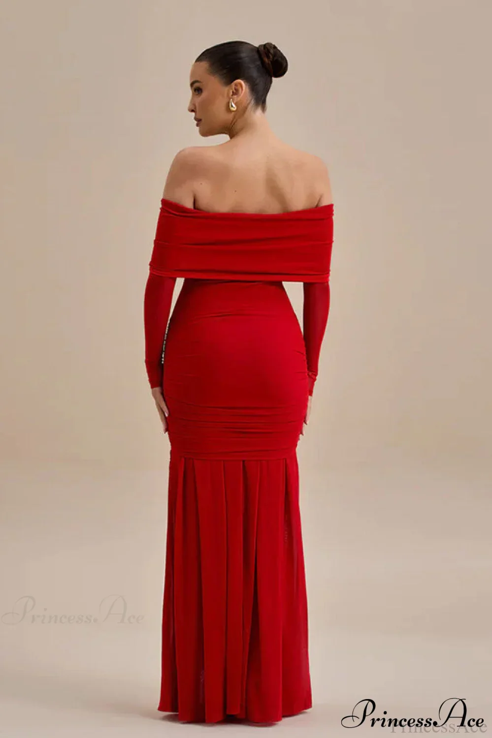Ruched Off Shoulder Floral Bodycon Maxi Dress - Image 3