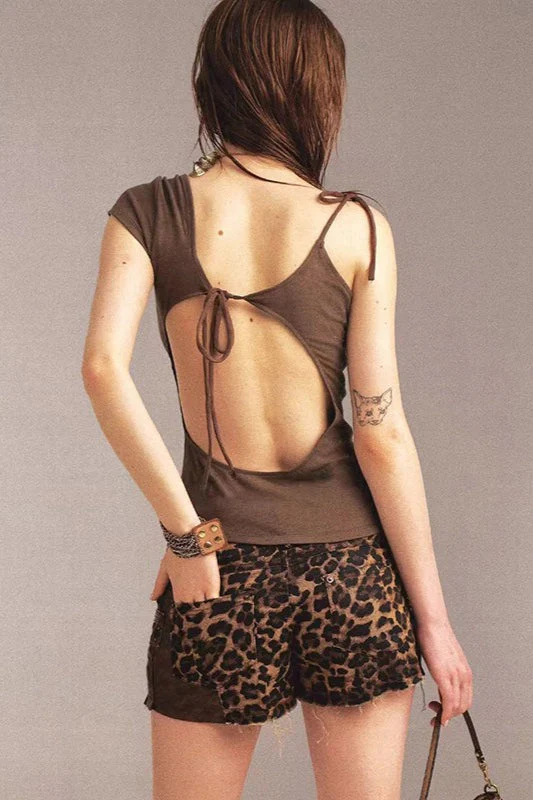 Ruched One Shoulder Knot Tie Asym Cami Top - Image 5