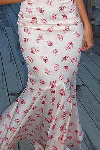 Ruched Waist Slim Fit Elegant Floral Dress - Image 3