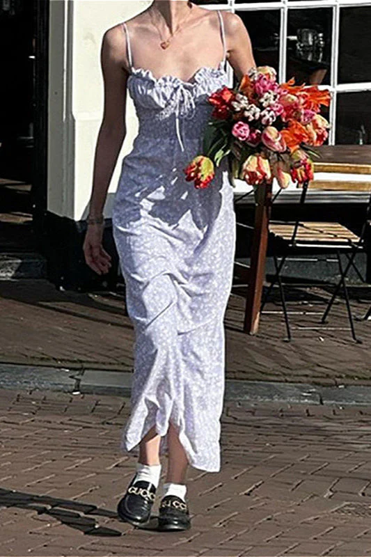 Ruffle Spaghetti Strap Maxi Floral Dress - Image 2