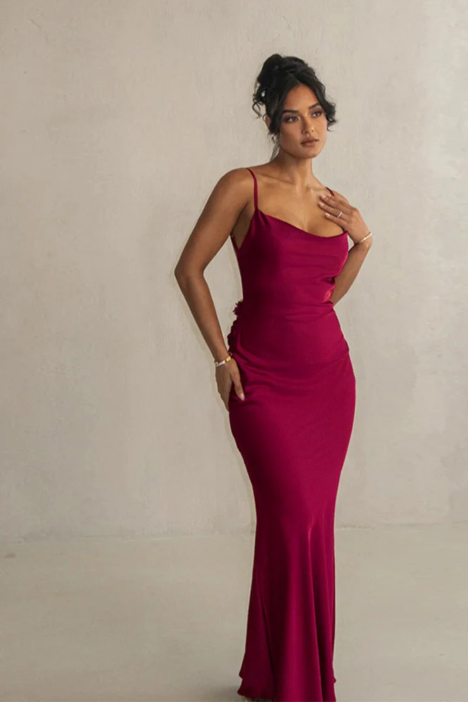 Satin Cami Backless Sexy Slim Fit Prom Dress - Image 8