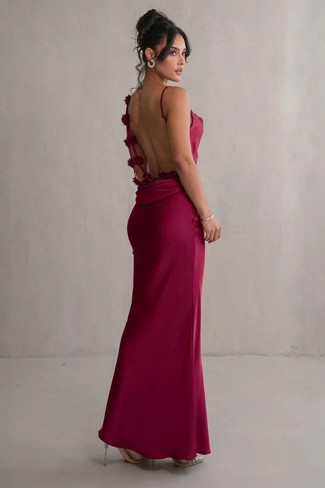 Satin Cami Backless Sexy Slim Fit Prom Dress - Image 9