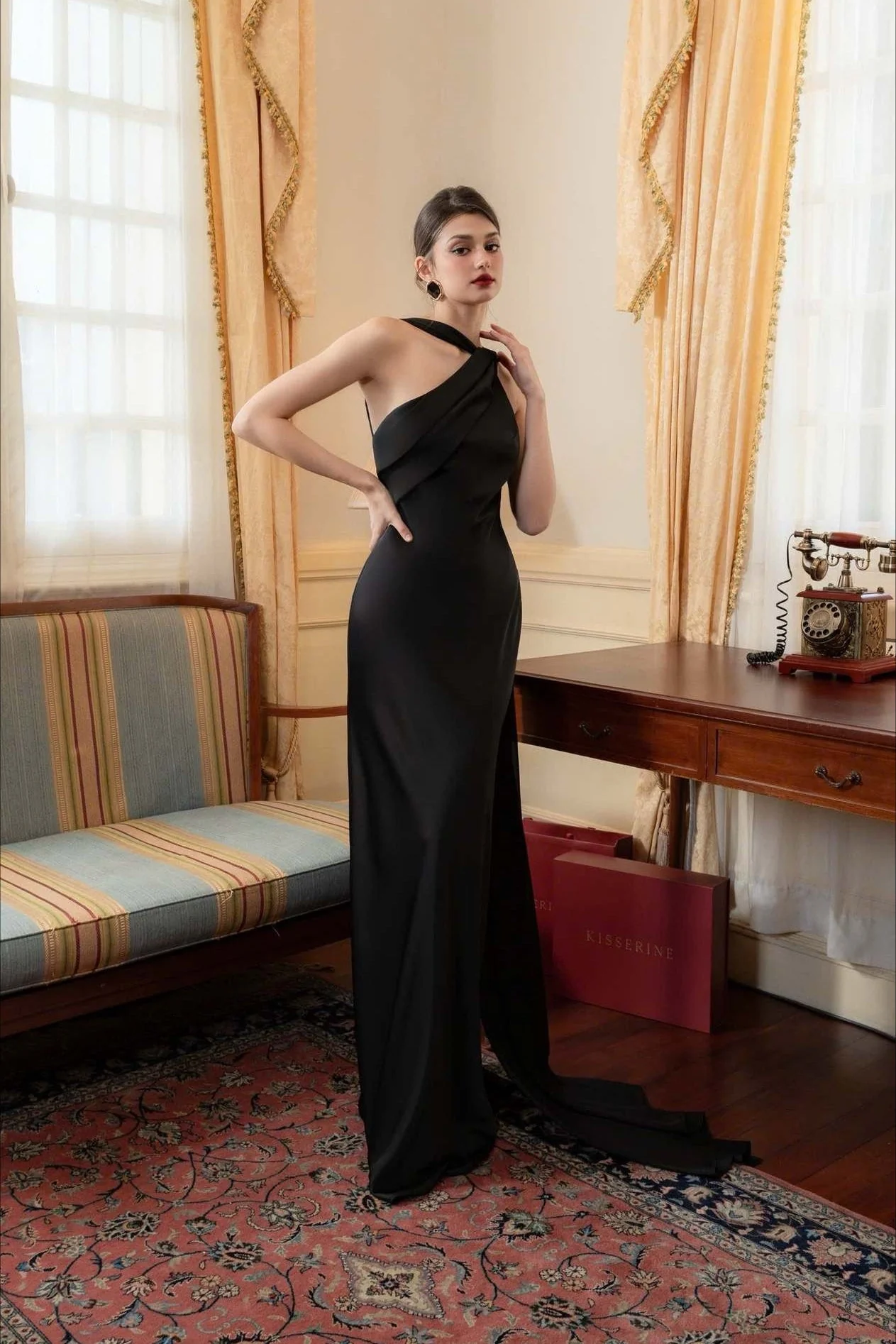 Satin Mermaid Slim Fit Elegant One Shoulder Solid Color Prom Dress - Image 18