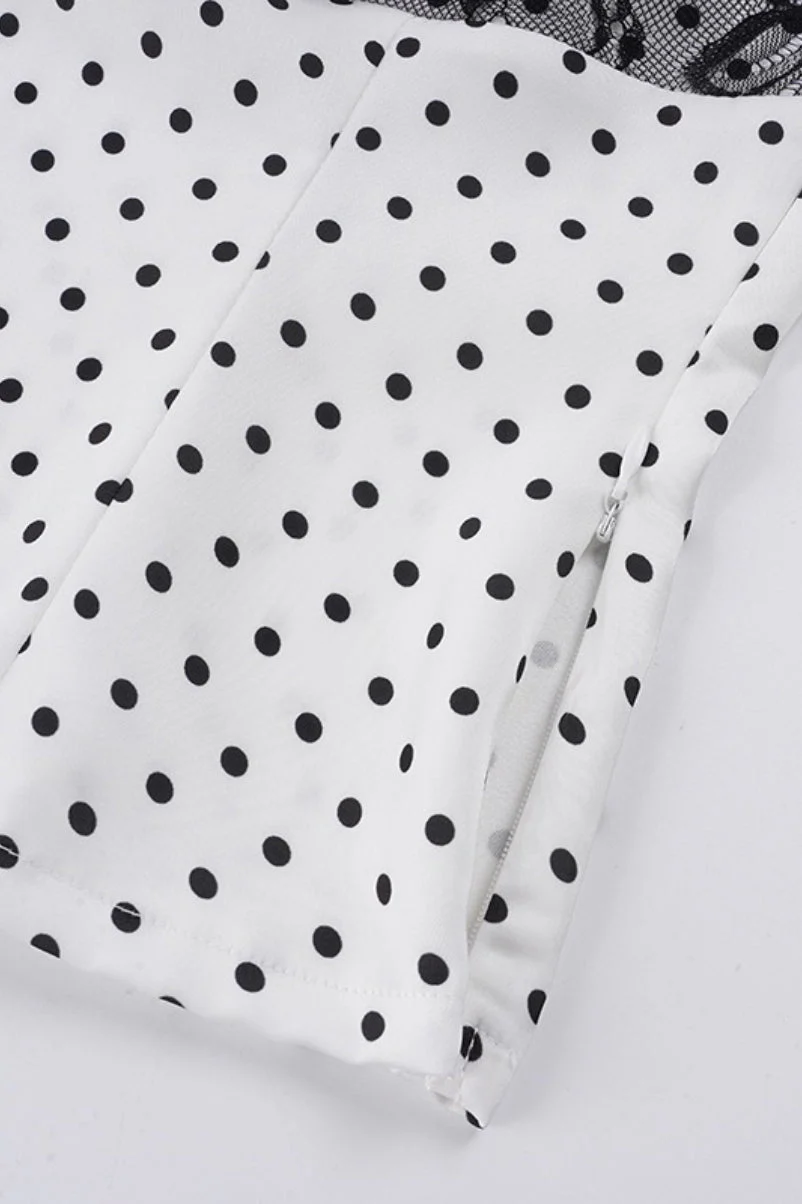 Satin Polka Dot Lace Cami Top - Image 7