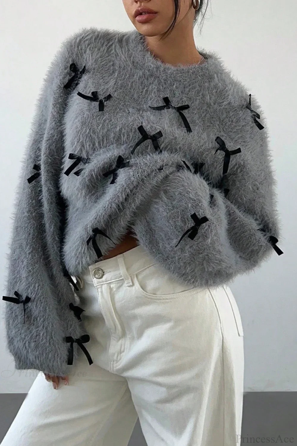 Seamoss Bowknot Warm Knit Sweater - Image 3