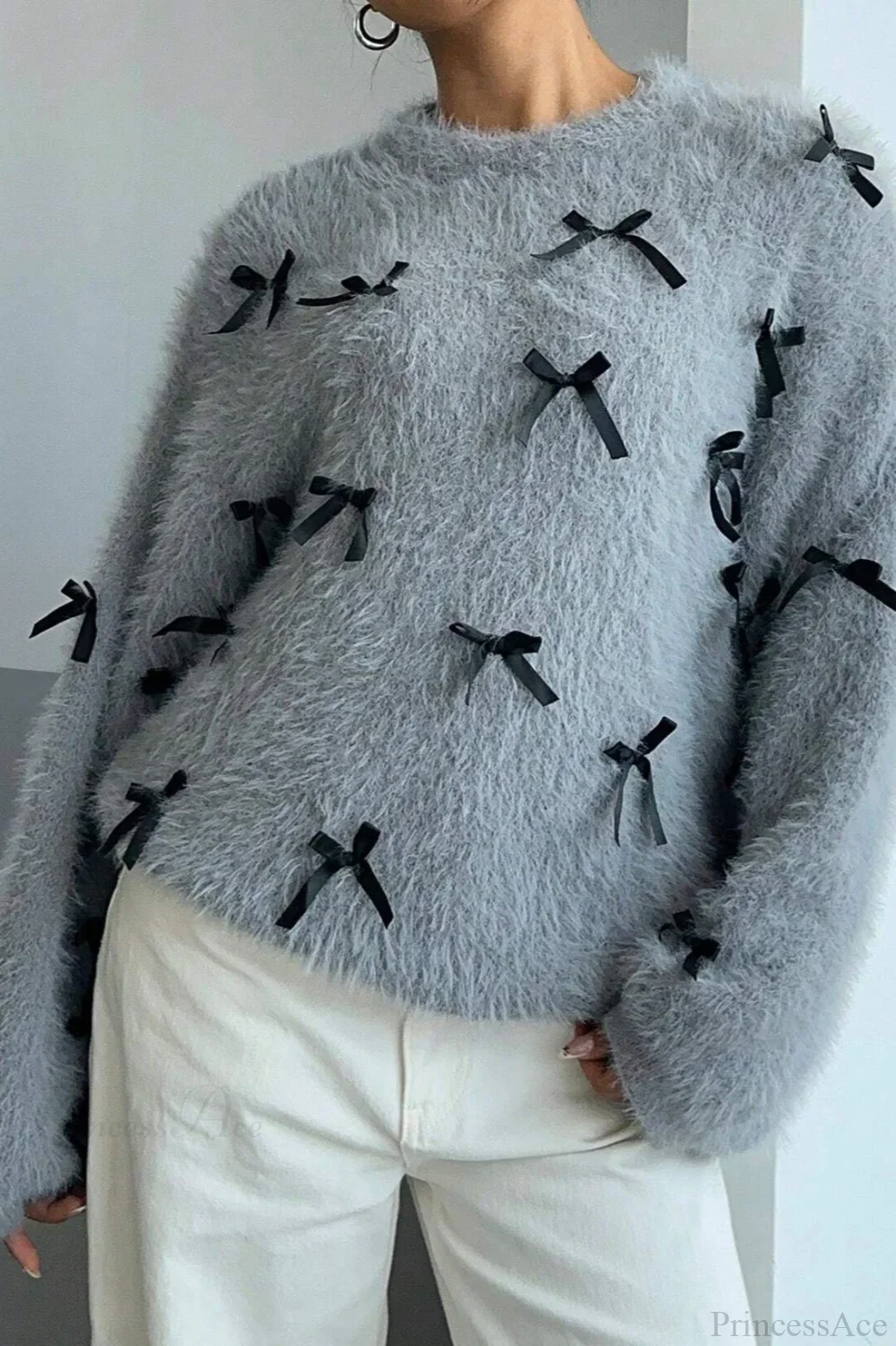 Seamoss Bowknot Warm Knit Sweater - Image 4