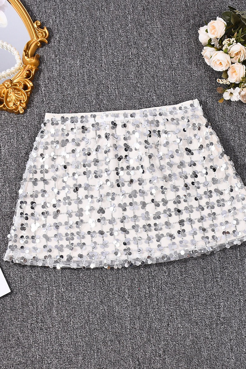 Sequin A-Line Bodycon Skirt - Image 8