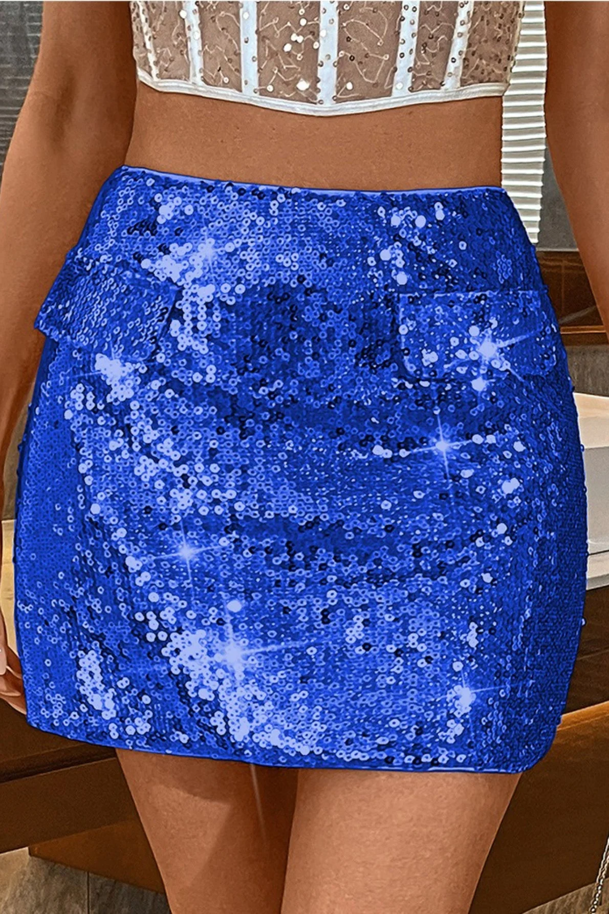 Sequin Bodycon Mini Skirt - Image 8