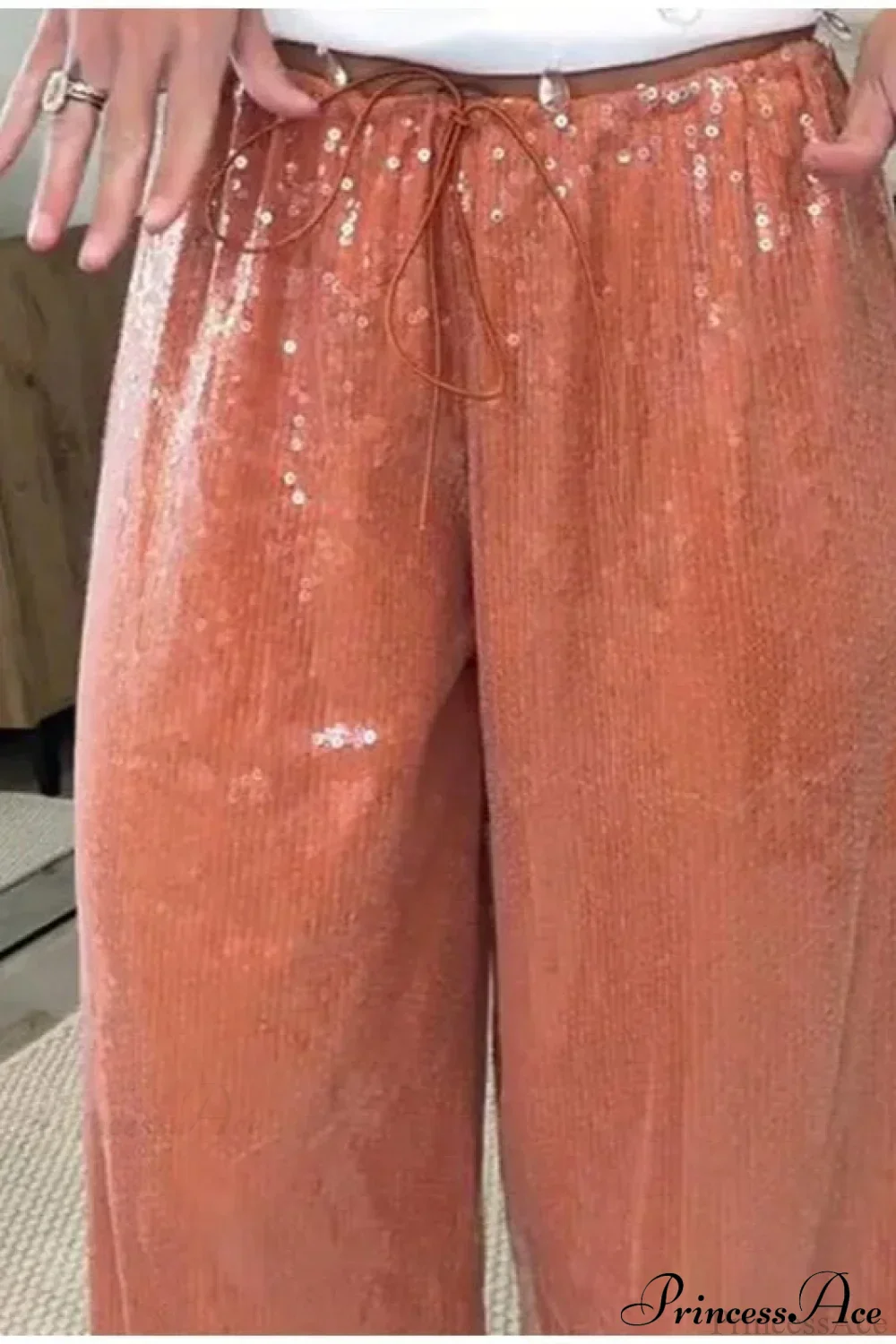 Sequin Loose Wide-Leg Casual Pants - Image 9