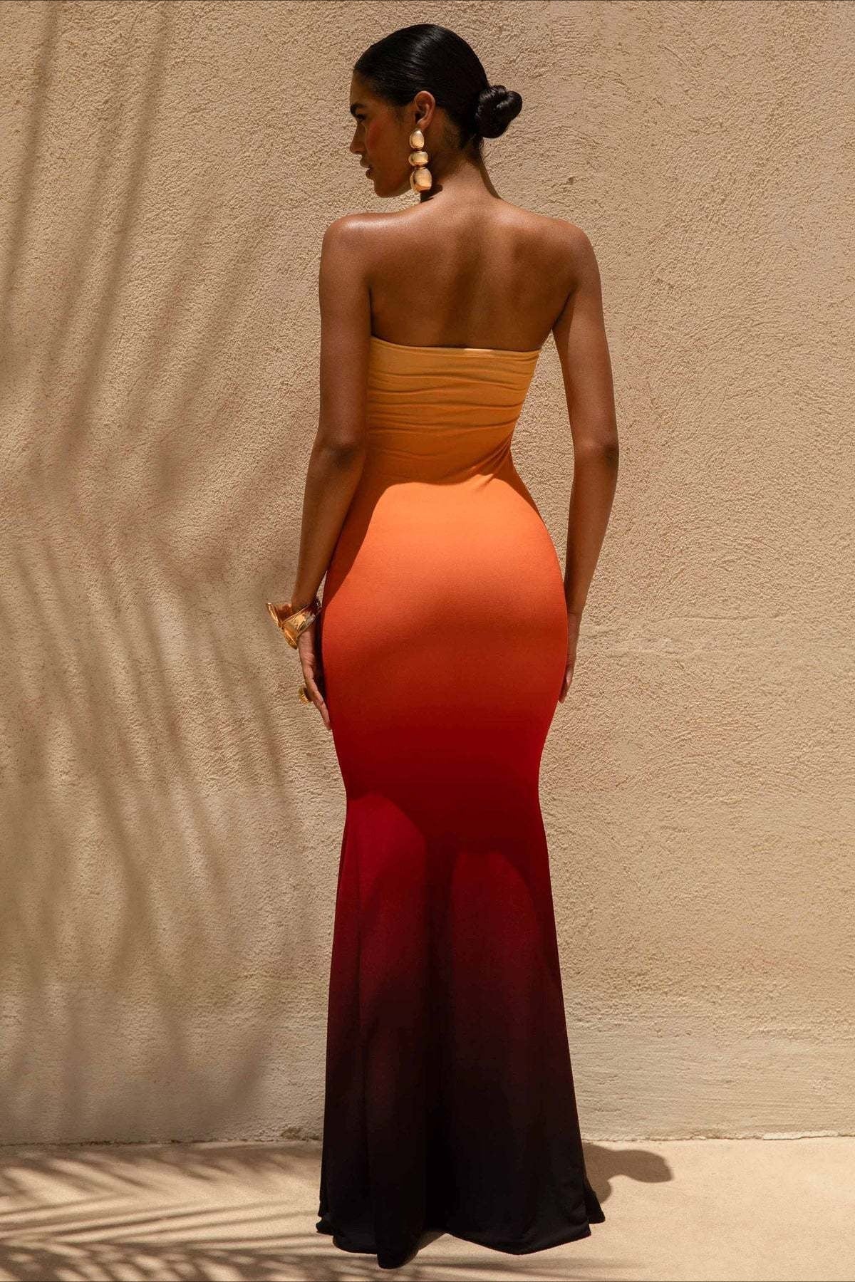 Sexy Bandeau Mermaid Floral Print Maxi Dress - Image 10