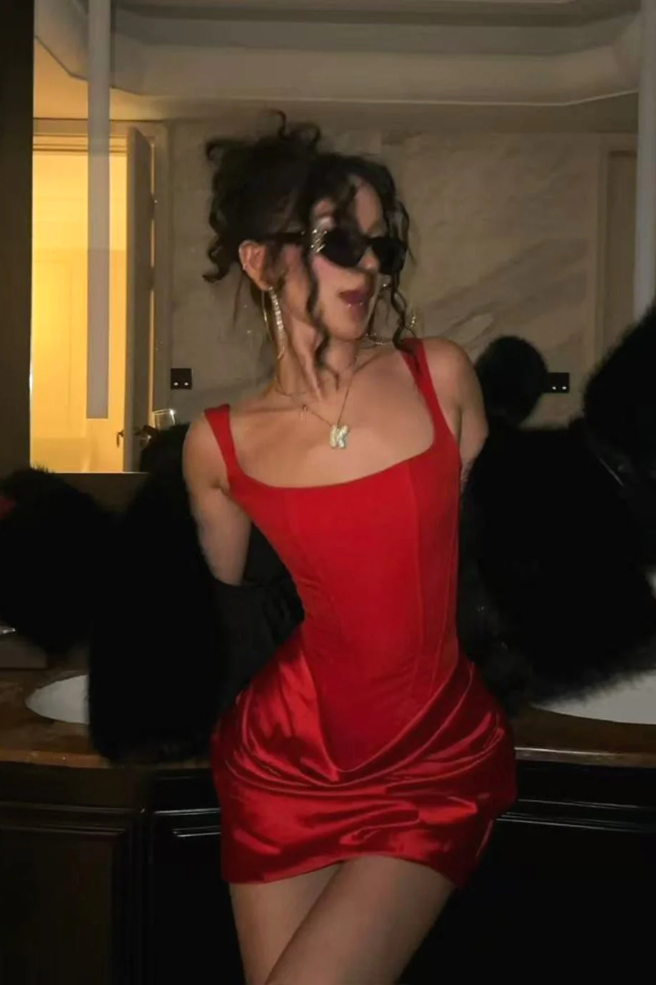 Sexy Boned Tie Cami Party Dress - Image 4