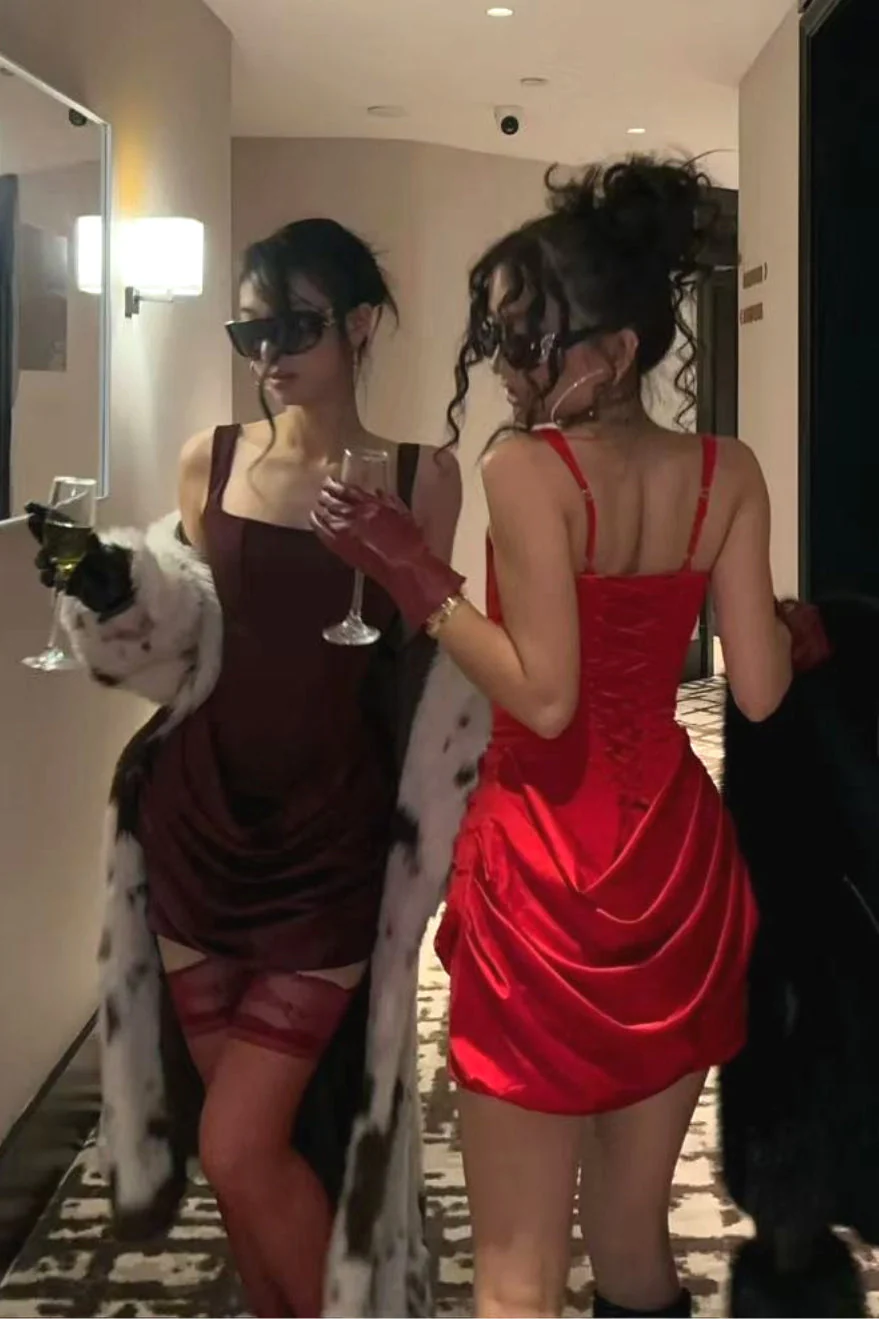 Sexy Boned Tie Cami Party Dress - Image 5