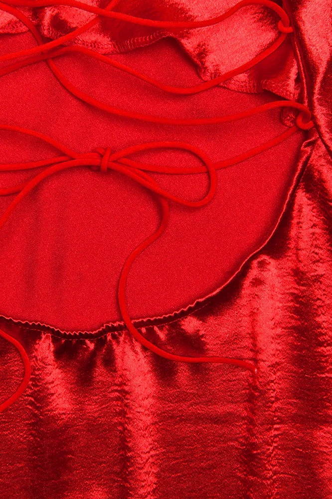 Sexy Cami Backless Satin Mini Dress - Image 10