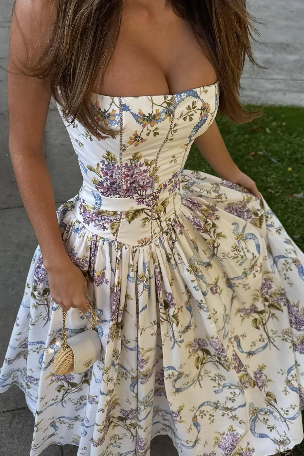 Sexy Cami Fitted Waist Elegant Floral Dress - Image 4